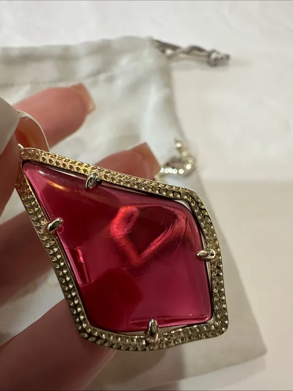 Kendra Scott “Alex” Ruby Red/maroon Drop Earrings with Gold Trim - Image 10