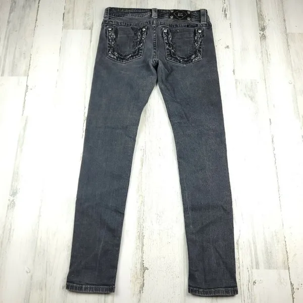 Miss Me Signature Skinny Jeans Black Size 28 Low Rise Stretch Denim - Image 3