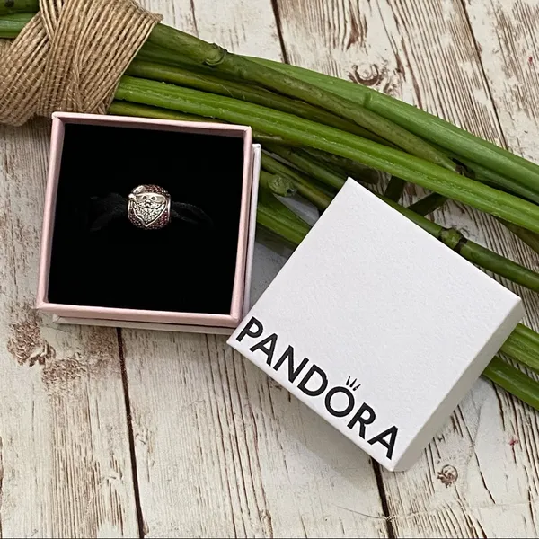 Authentic Pandora Sparkling Jolly Santa Red/Clear CZ Christmas Holiday Charm - Image 3