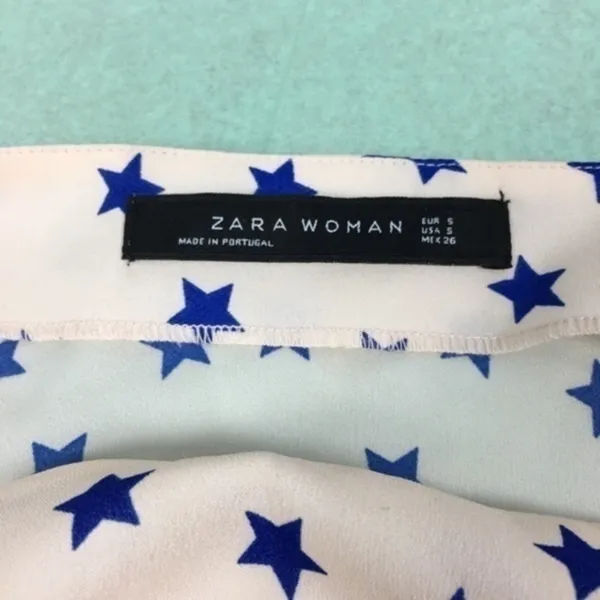 Zara Womens Size S‎ Star Print Chiffon Boatneck Blouse - Image 4