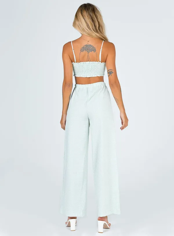 Princess Polly Tidelands Set Two-Piece Gingham Green - Image 4