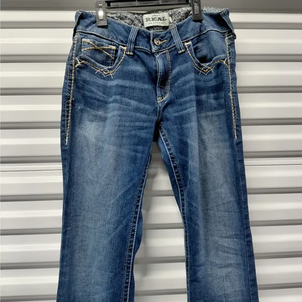 Ariat REAL Denim Womens Bootcut Jeans Size 31S Blue Western Cowgirl Equestrian - Image 4