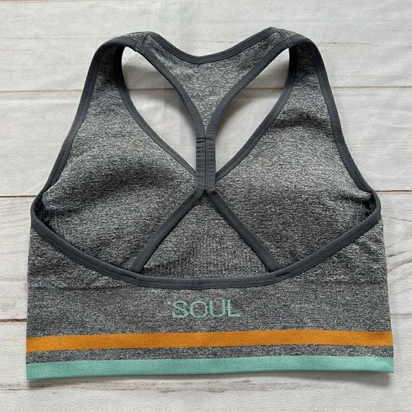 Soul by Soulcycle Seamless Split Racerback Woman's Crop Top Sports Bra Size M - Image 3