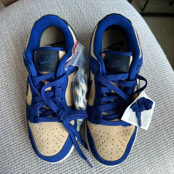Nike Dunks Low Dunk Sneakers in Deep Royal Blue / Sesame / Midnight Navy - Image 4