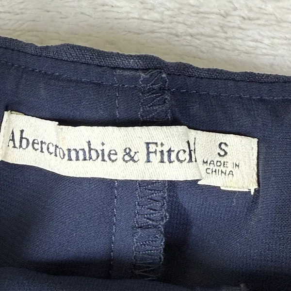 Abercrombie & Fitch Navy Blue Mini Skort Small Side Zip Built-in Shorts Stretch - Image 2