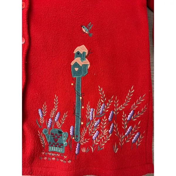 Take Two Red Fleece Bird Jacket, XL - Image 3