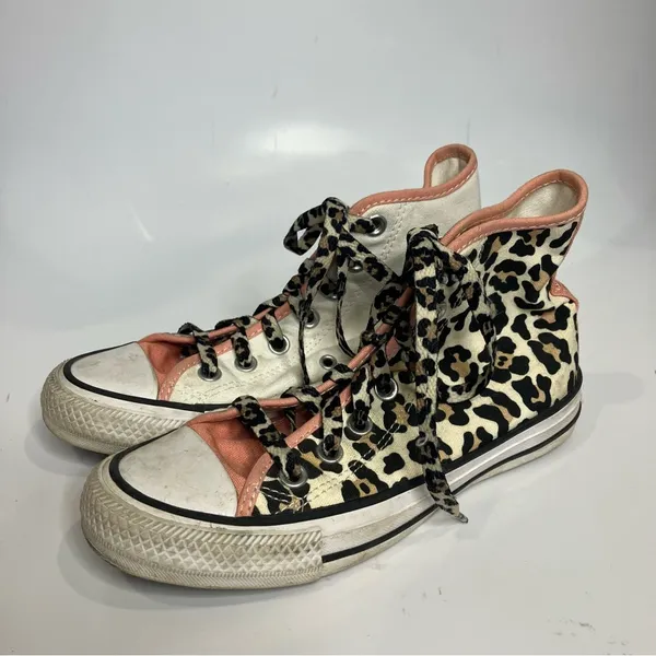 Converse all star‎ animal print color block hightop sneakers women’s size 5 - Image 4
