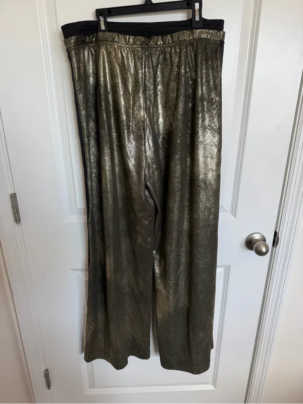 Free People Metallic Track Pants Size Medium - Image 3