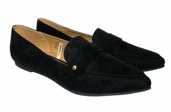 New Without Tags Diba Black Pointy Toe Slip On Faux Suede Loafers Sz 5.5 M - Image 2
