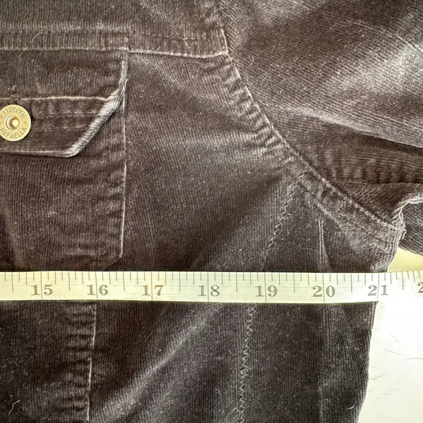 Rafaella Velvet Jacket Women 14 Black Button Front Peplum Trucker Stretch Y2K - Image 11