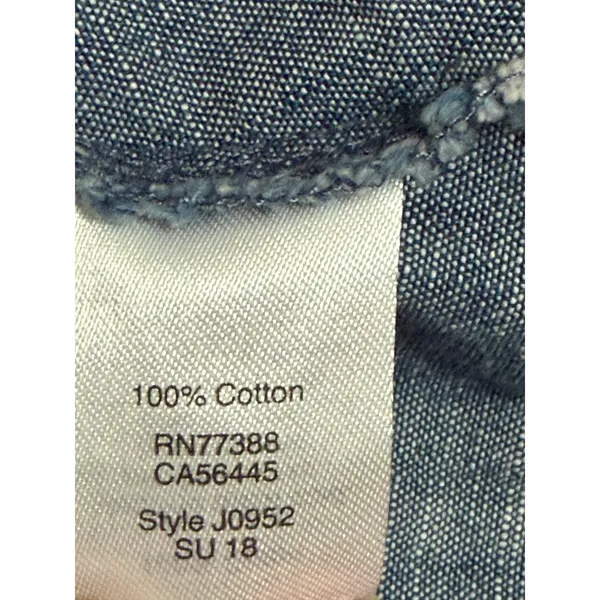 J.Crew Womens Blue Chambray Ruffle Faux Wrap Dress Style Size‎ 6 - Image 5
