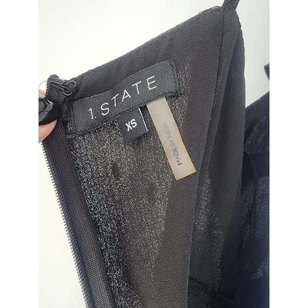 1. State Winter Muse Black Ruffle Sparkle Hi-Lo Dress NWT Women’s XS - Image 6