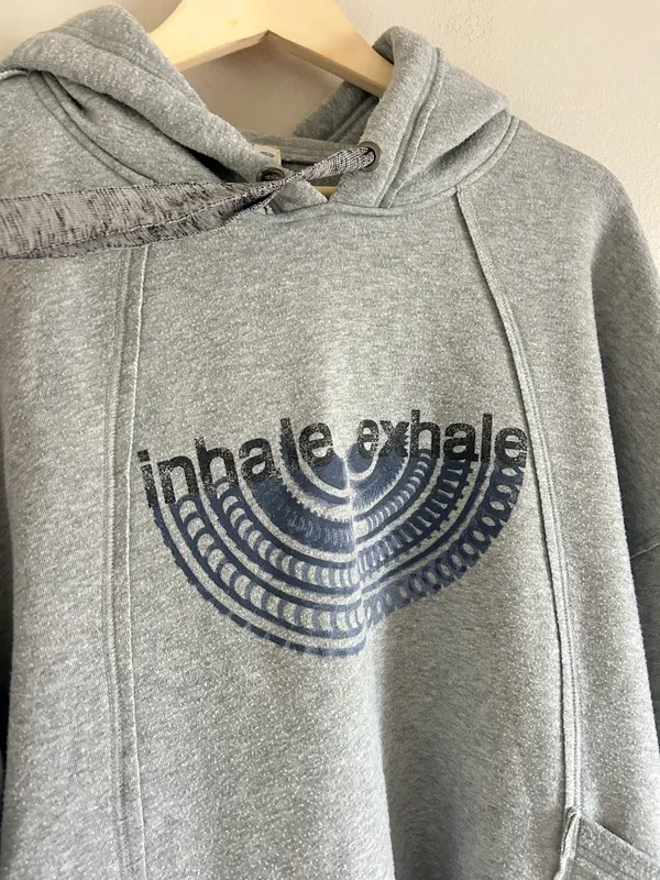 Free People Size Small Medium Inhale Exhale Hoodie Sweatshirt - Image 3