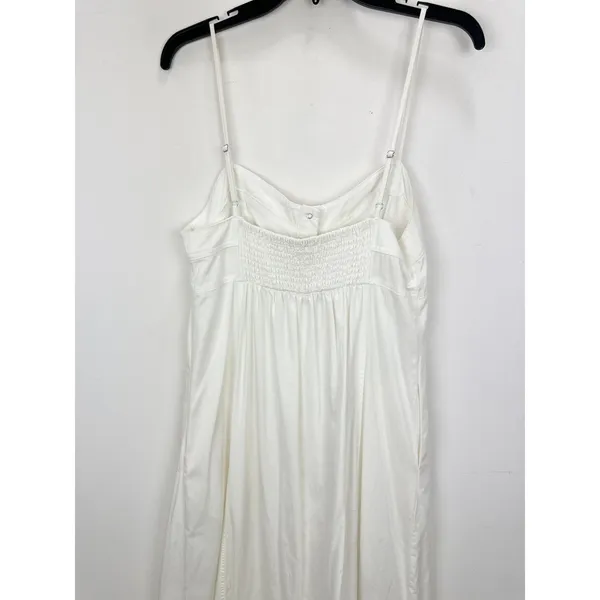Free People Just Jill Maxi Denim Dress White A Line Sleeveless Pockets Medium - Image 10
