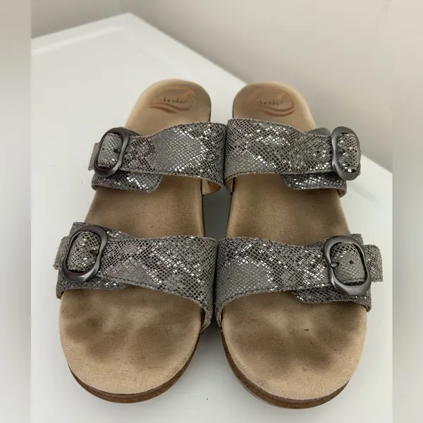 Dansko Sophie Clog Sandals Silver Gray Size 8.5 -9 US 39 EU - Image 2
