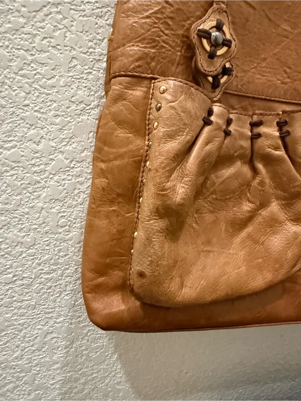 ISABELLA FIORE Brown Taj Mahal Charlize Fold-Over Messenger Pocket Tote Boho Bag - Image 9