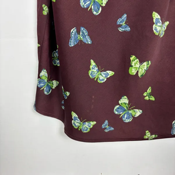 Urban Outfitters UO Mallory butterfly print cowl neck mini slip dress Satin - Image 3