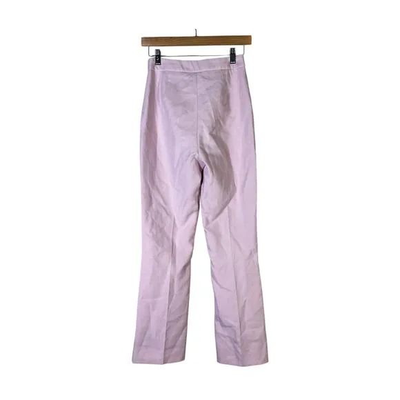 Zara Tailored High‎ Rise Trousers Womens XS Pink Minimalist Chic - Image 5