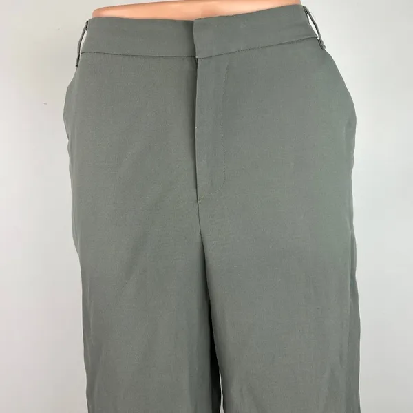 Zara Gray High Waisted Ankle Zip Pockets Career Office Wide Leg Pants Size M - Image 4