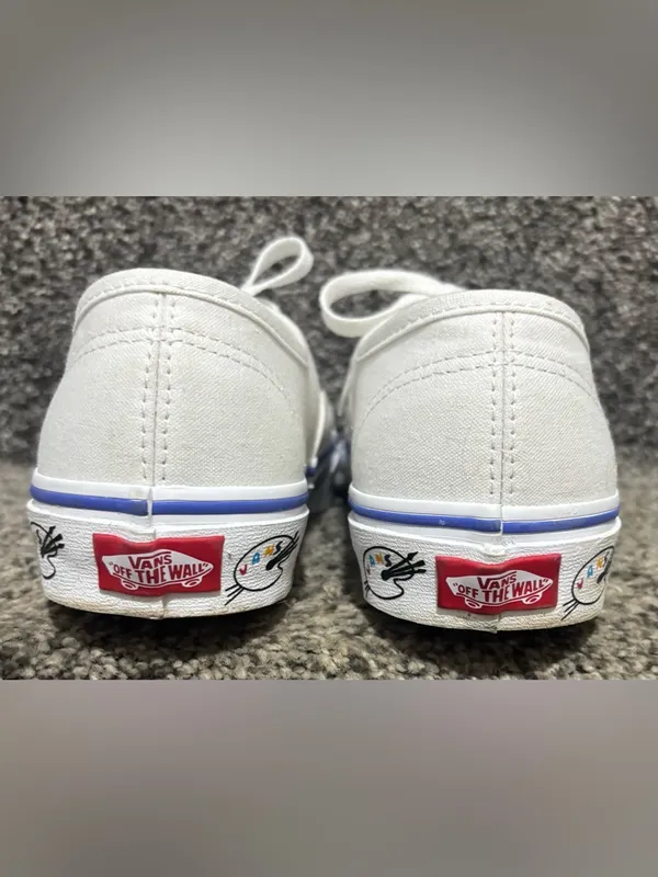 Vans Authentic Sidewall-Paint Palette Low Top Sneakers In True White Canvas - Image 8
