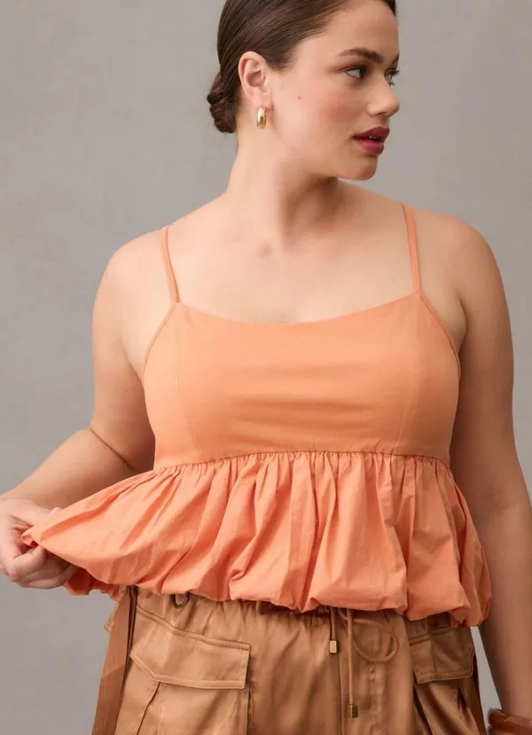 Maeve Ruffled Bubble-Hem Cropped Tank | Size XL - Image 3