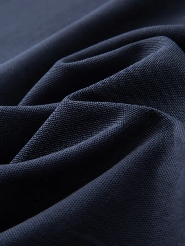 Men's Navy Polo with White Contrast Collar - Image 7