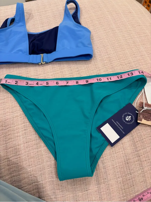 Fair Harbor Blue Crop Bikini Top & Teal Bikini Bottom Set size‎ Small - Image 7