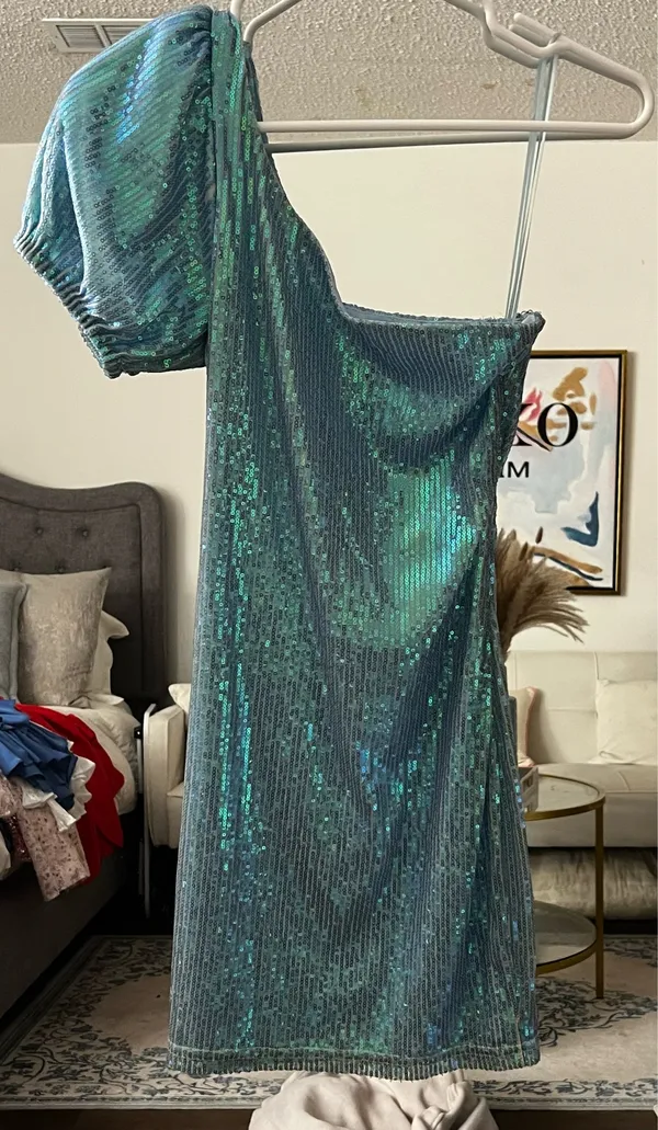 Superdown blue sequin mini dress - Image 2