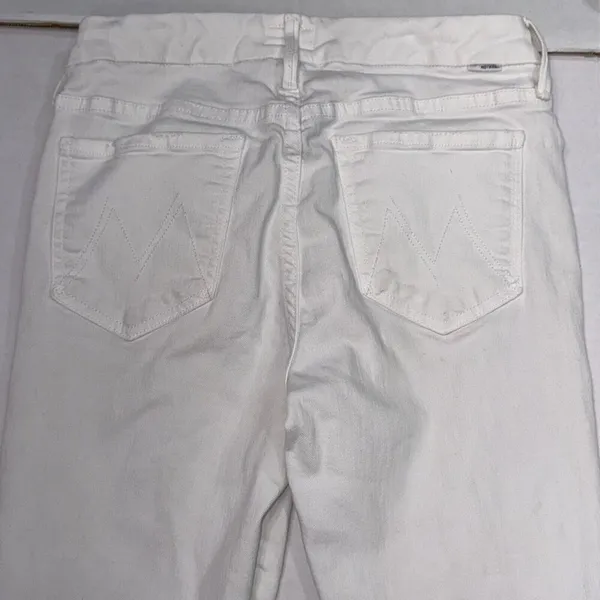 Mother The Looker Crop White Preppy Designer‎ Classic Skinny Jeans 27 - Image 16