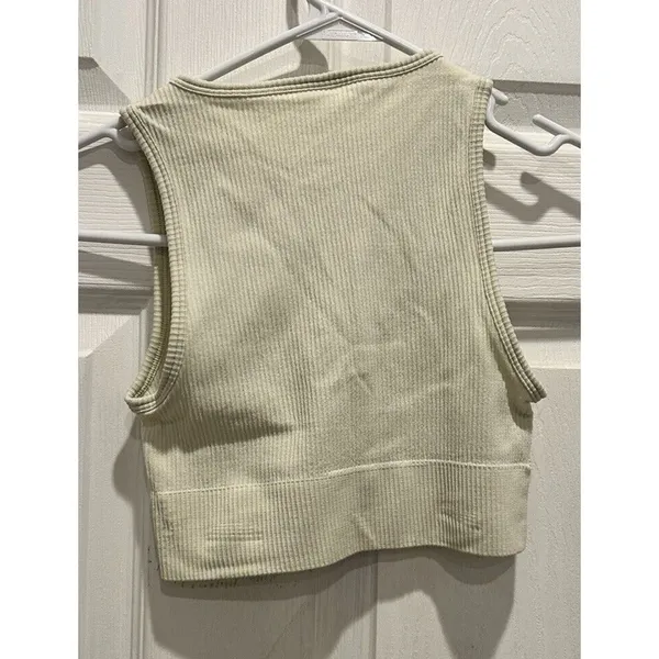 SKIMS Ribbed Crop Tank‎ Top Bone Off-White Womens XXS/XS BR-BRA-0107 Seamless - Image 2
