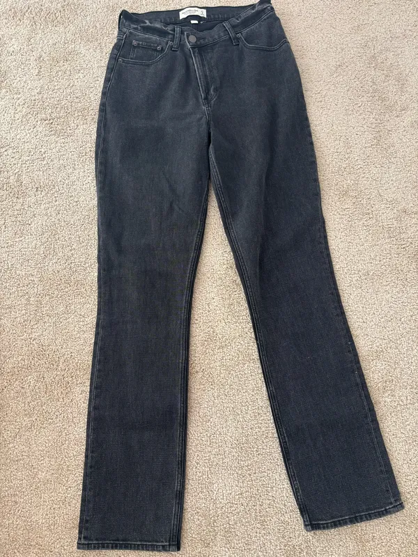 Abercrombie & Fitch Curve Love Ultra High Rise 90s slim Straight Jeans crossover - Image 2