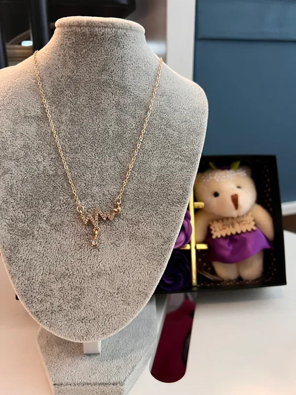 Flash Diamond Heartbeat Necklace Niche Design Simple Elegant Gold - Image 2