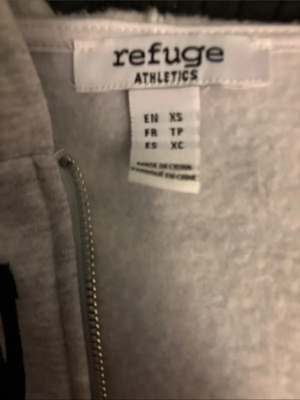 Refuge Athletics NEW YORK Cropped Zip Hoodie Jacket - Gray - Image 3