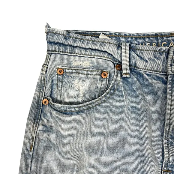 American Eagle 90s Maxi Skirt 4 Light Wash Distressed Denim Slit Grunge READ!‎ - Image 14