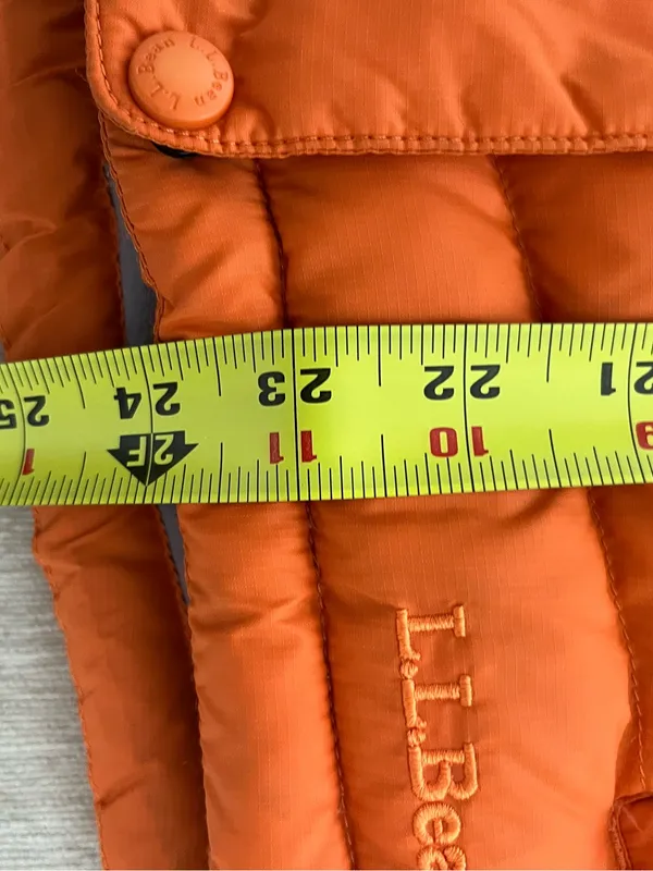 LL Bean Goose Down Puffer Vest. Orange Size XS - Image 10