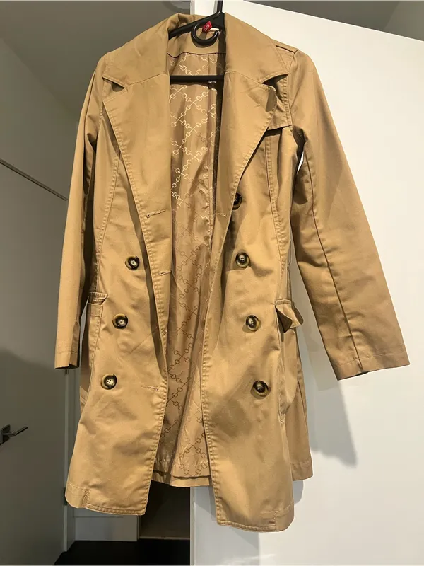H&M Camel Double-Breasted Trench Coat - Image 10