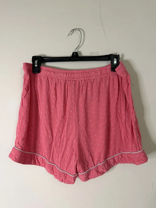 Women's Pink Drawstring Lounge Shorts Size L - Image 2