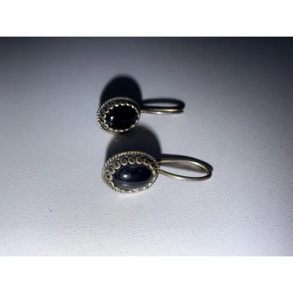 Vintage Navajo‎ Onyx Sterling Silver Earrings Women Gift 925 Western - Image 2