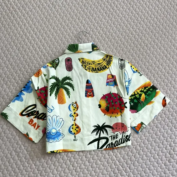 NWT ALEMAIS x Alan Berry Rhys Samaki Cropped Organic Cotton Shirt Women's Size 0 - Image 11