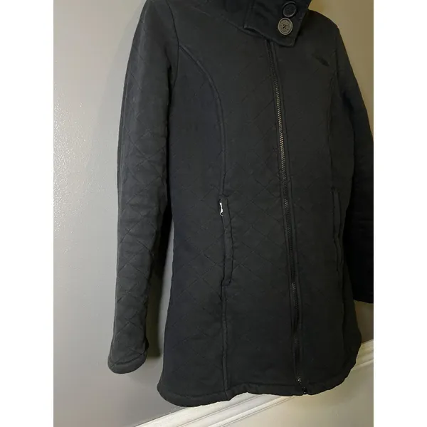 The North Face Caroluna Coat Women Lrg Black Quilted Fleece Lined Zip Jacket - Image 4