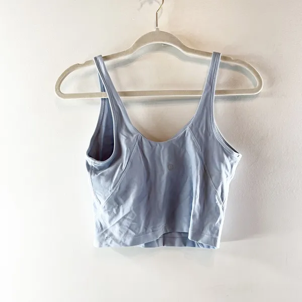 Lululemon Align Cropped Built In Bra Tank Top Blue Linen 8 - Image 5