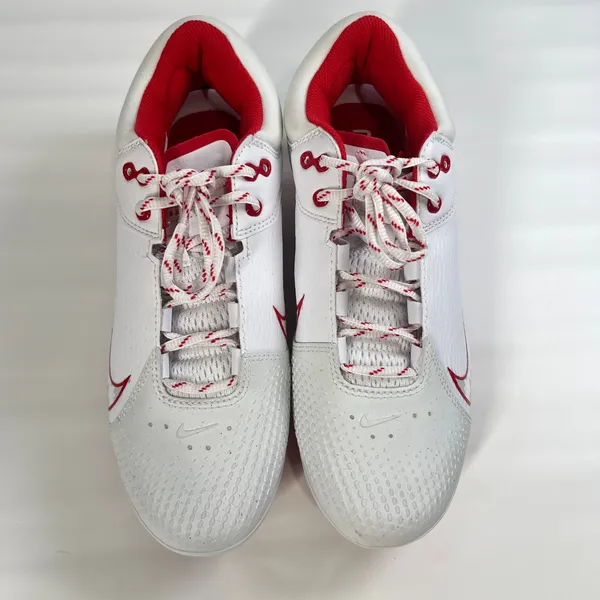 Nike Hyperdiamond 4 Elite Softball Cleats White Red 9.5 Metal Spikes‎ FZ0923-104 - Image 4
