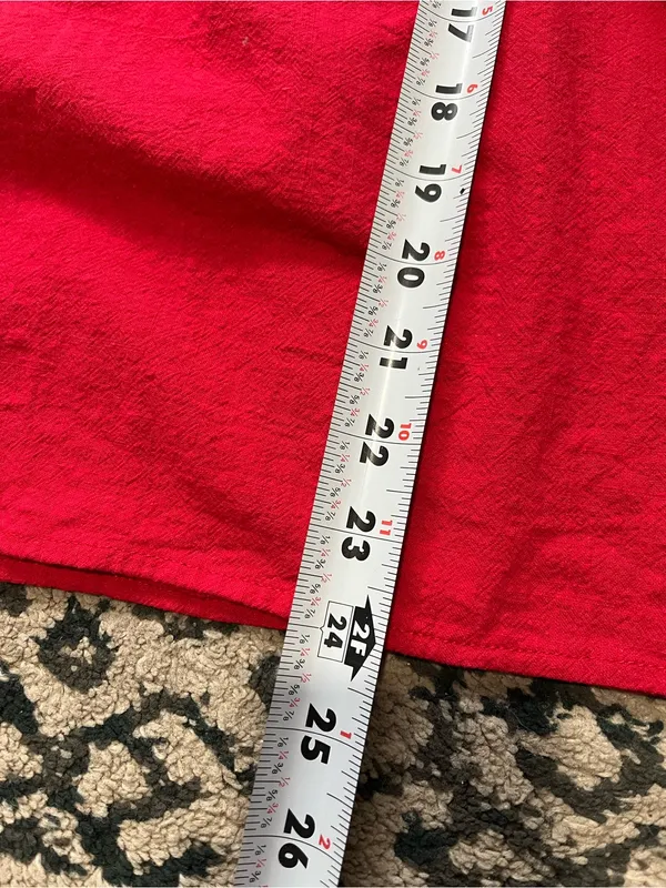 Mexican Floral Embroidered Cotton Top Size Medium Red - Image 6