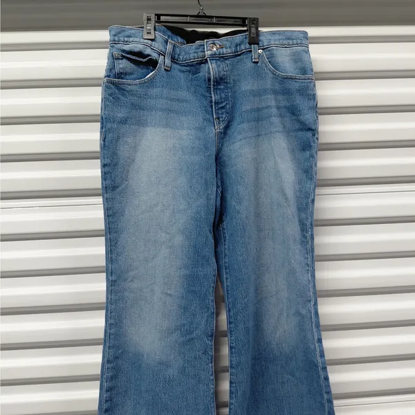 Express 70s Flare Jeans Womens Size 14R Blue Denim Y2K Western Boho Festival - Image 6