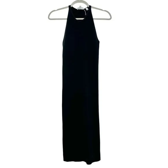 ALC Frank Black Ribbed High Neck Tank‎ Midi Marc Dress Casual Summer Racerback - Image 3