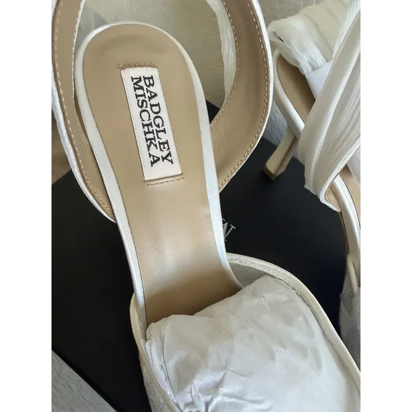 New Badgley Mischka Blaze II Satin Ankle Wrap Stiletto Pumps Size 6 - Image 8