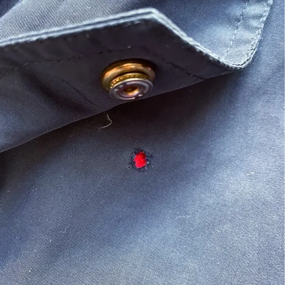 LRL Lauren Ralph Lauren Jacket Medium Navy Red Hooded Lined Nautical Windbreaker - Image 7
