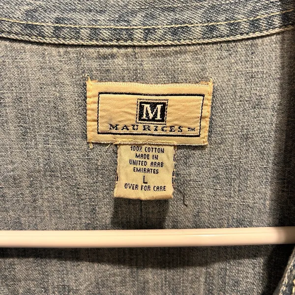 VTG Maurices Womens Large‎ Denim Chore Jacket Blue Cotton Button Front Shacket - Image 2