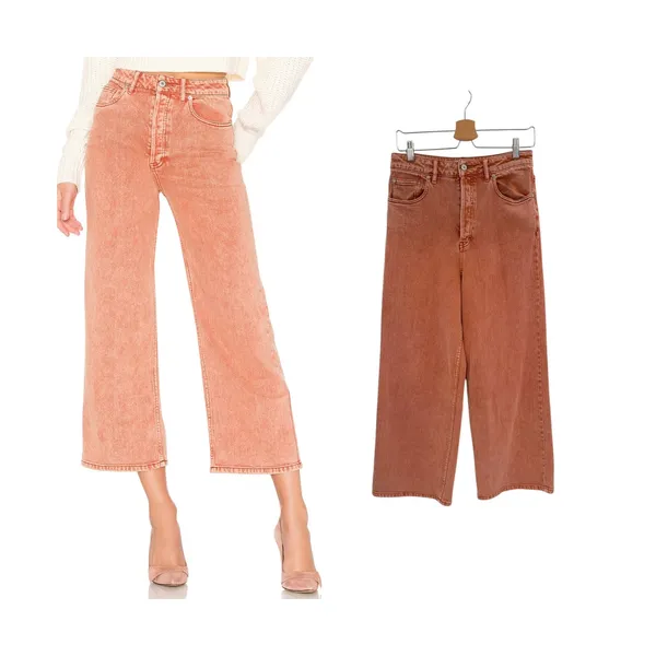 Free‎ People Wales Wide Leg Jeans Terracotta High Rise Brick Red Size 29 - Image 2