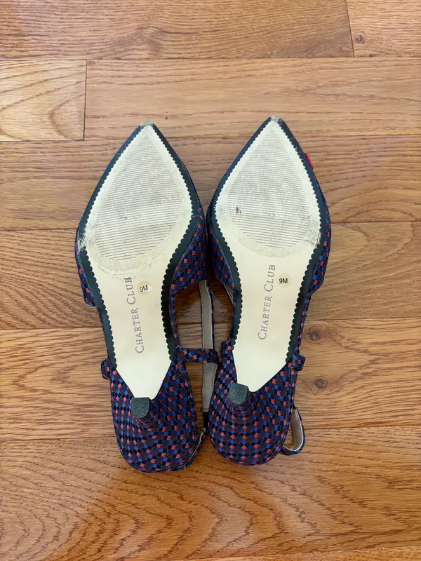 Charter Club Red and blue slingback heels - Image 5